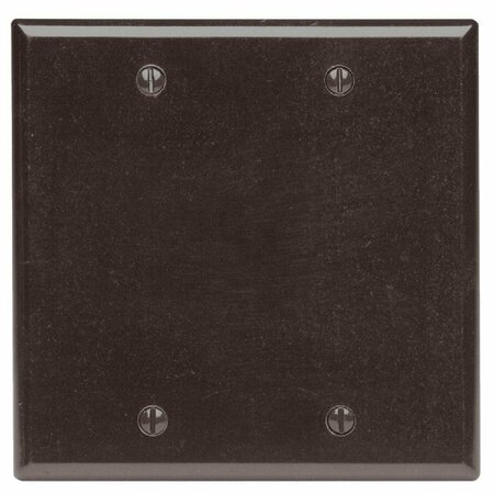 LEVITON 2-Gang Standard Thermoset Blank Wall Plate, Brown 001-85025